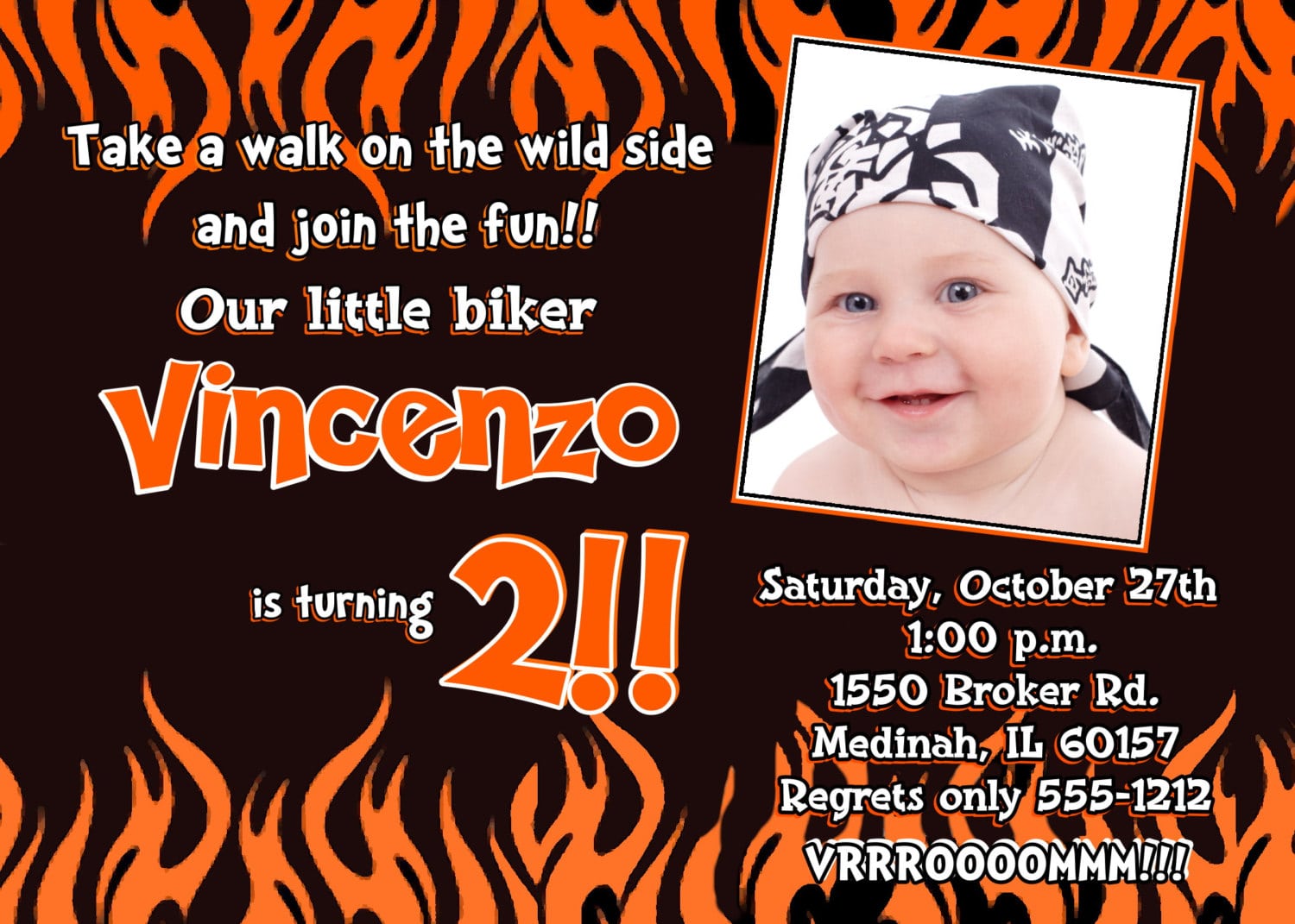Harley Davidson Birthday Invitations