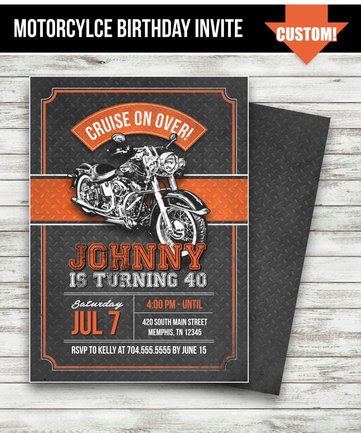 Harley Davidson Birthday Invitations