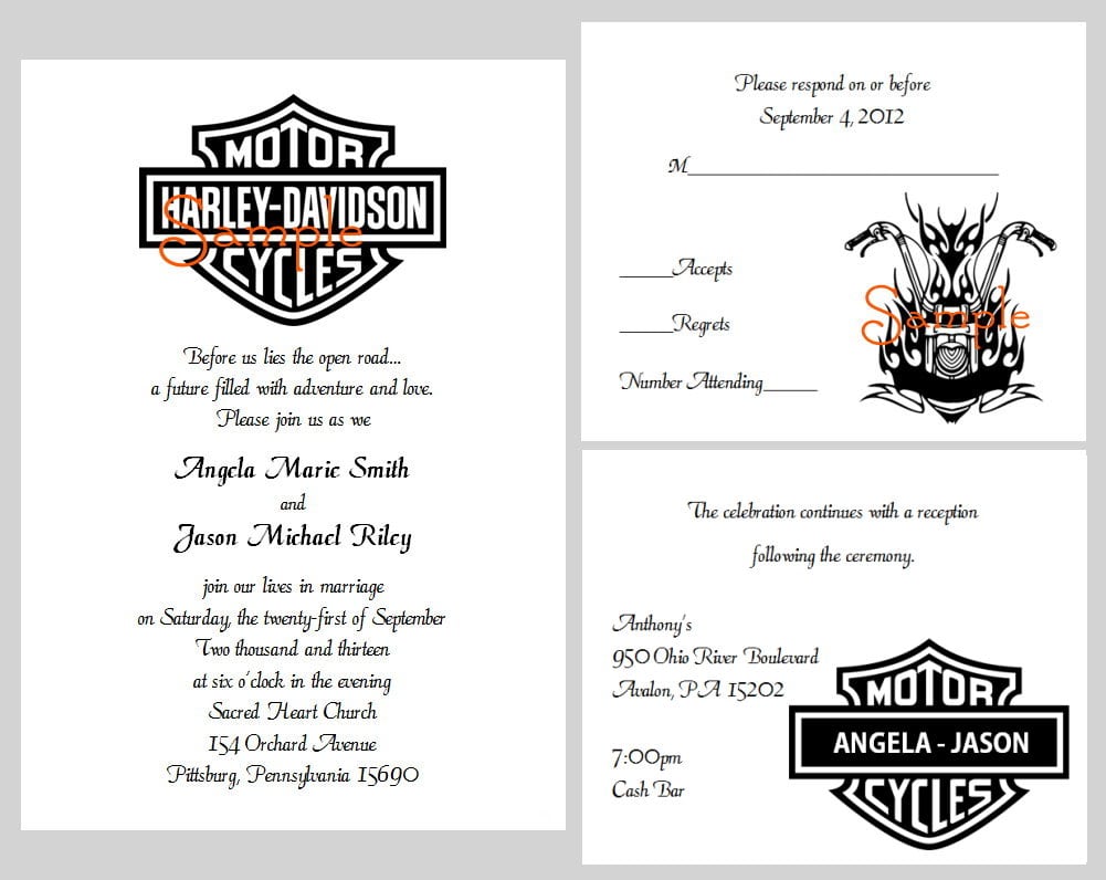 Harley Davidson Wedding Invitations And Templates