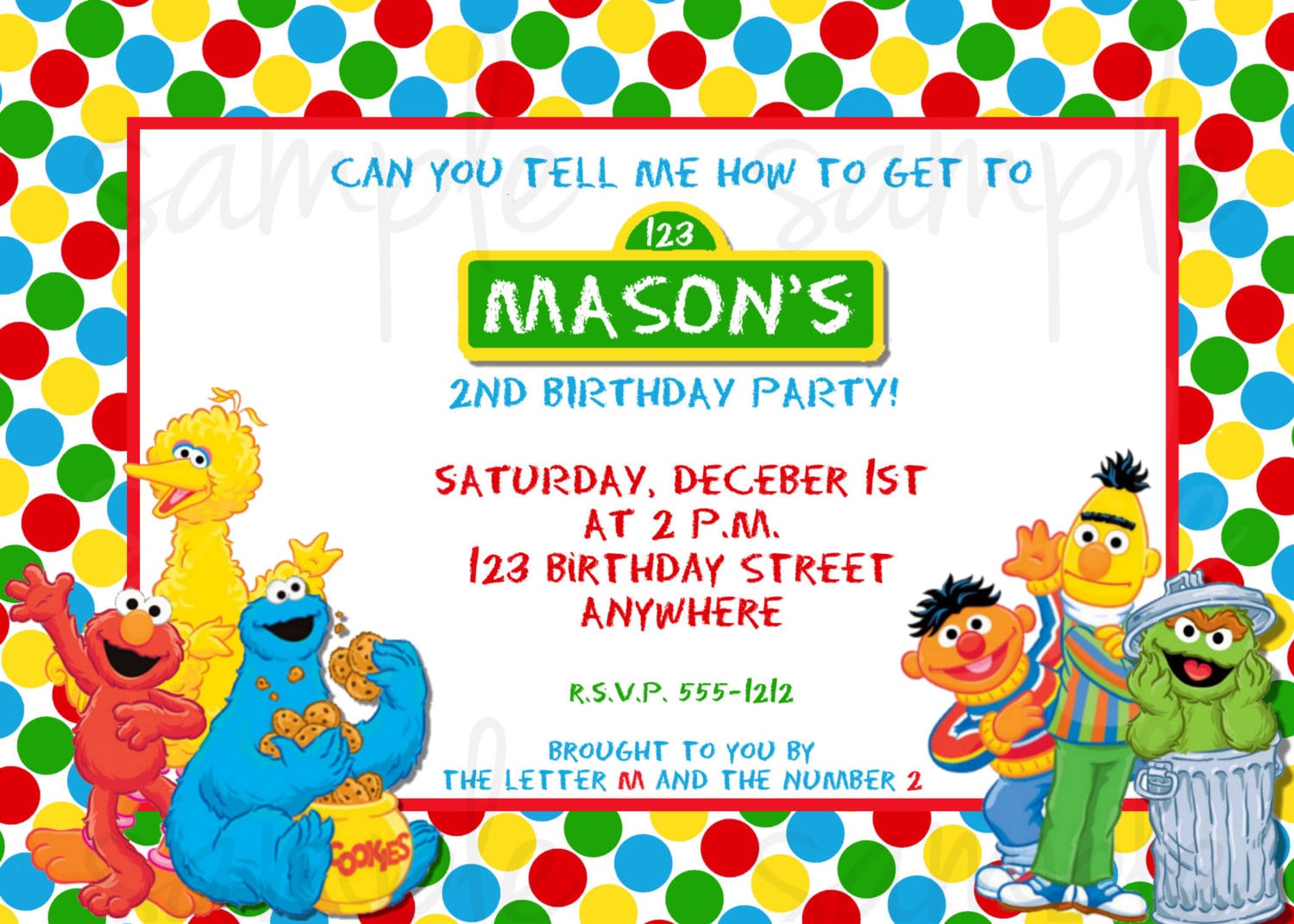 Incredible Sesame Street Birthday Invitations As Custom Birthday