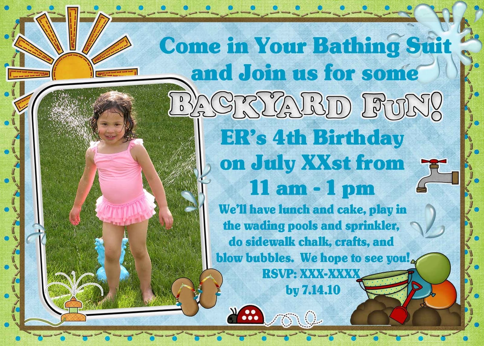 Katie's Nesting Spot  4th Birthday Party Invitation