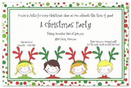Kids Christmas Party Invitations