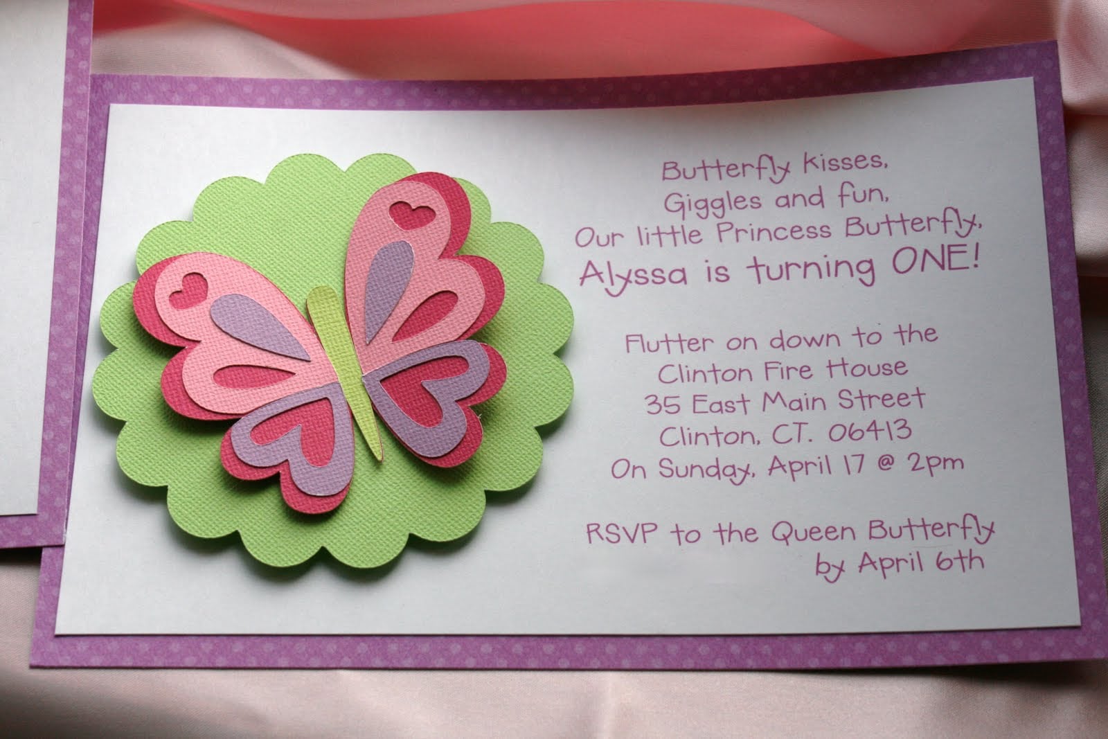 Kt Designs  Birthday Series  Butterfly Birthday Party Invitations