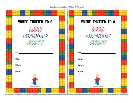 Lego Birthday Party Invitations Free Printable High Resolution