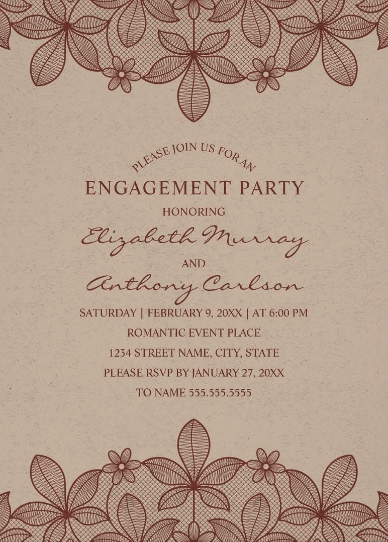 Paper Rustic Engagement Party Invitations