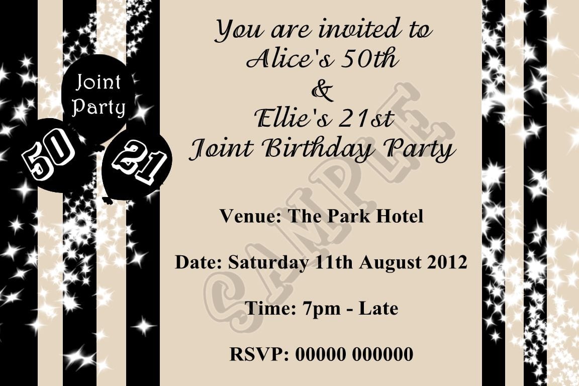 Party Invitations  Simple Design Joint Birthday Party Invitations