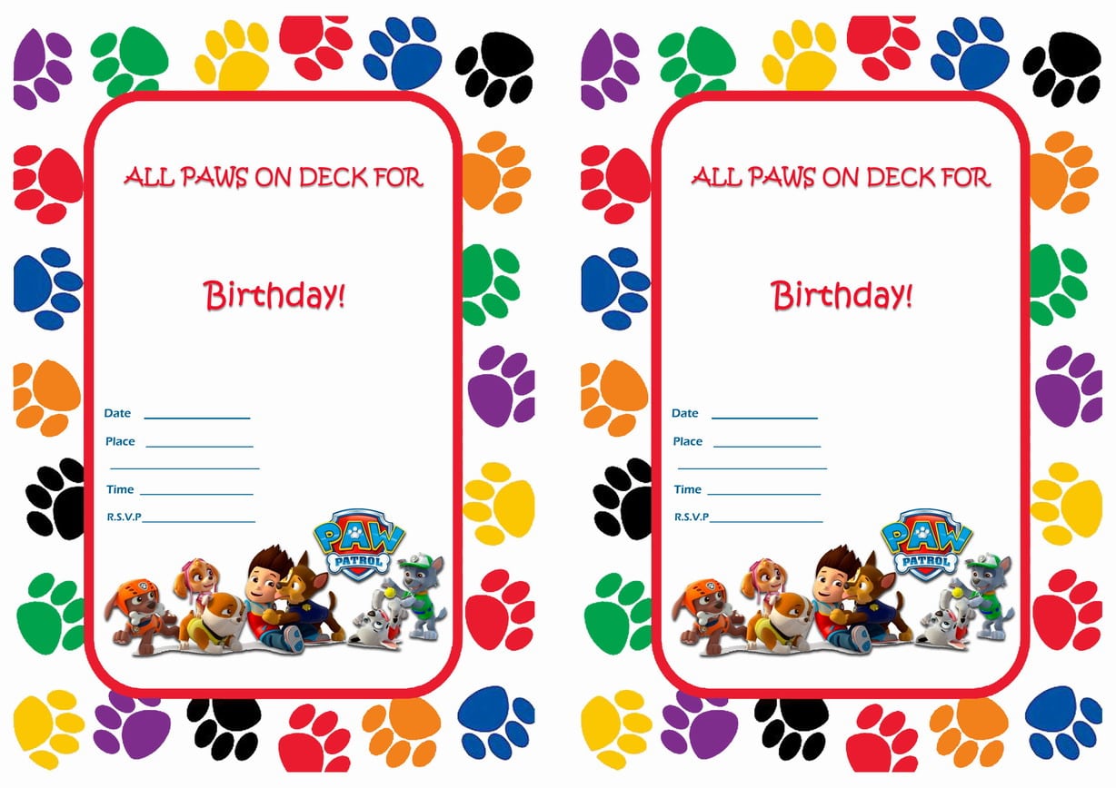 Paw Patrol Party Invitations Paw Patrol Party Invitations With