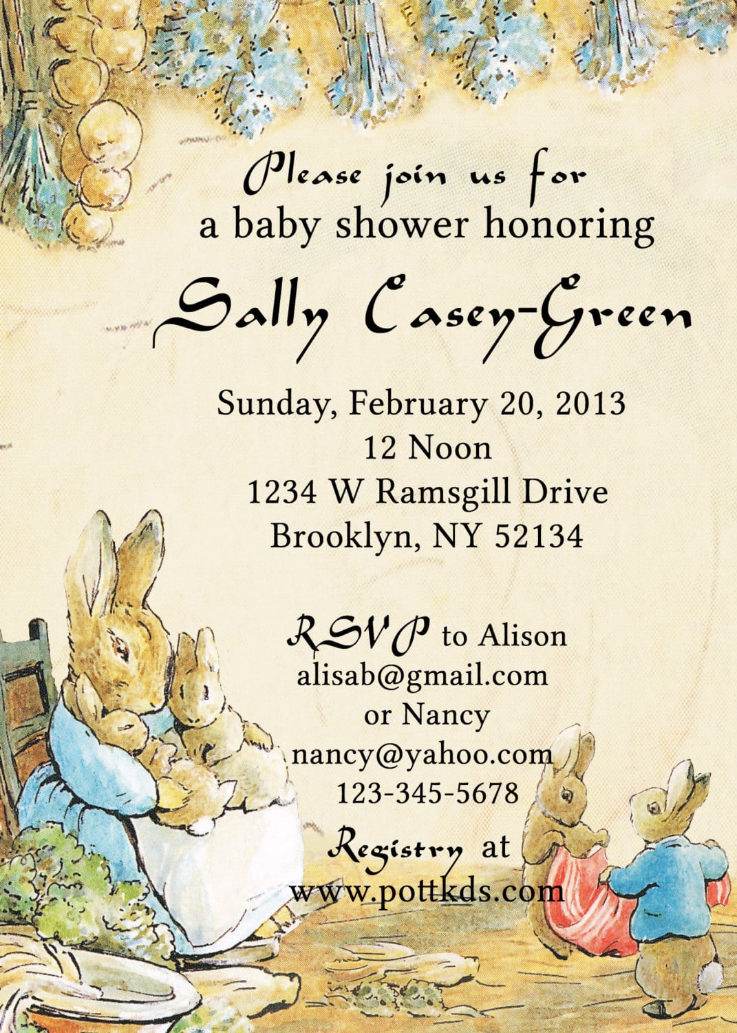 Peter Rabbit Invitation
