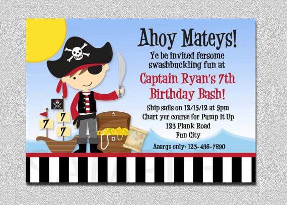 Pirate Birthday Invitations Pirate Birthday Invitations For