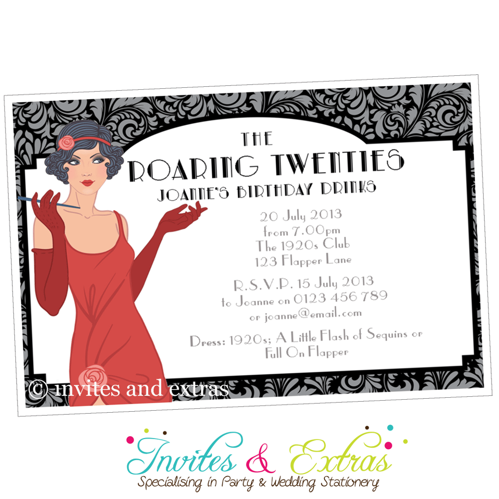 Roaring 20s Party Invitation, Personalised