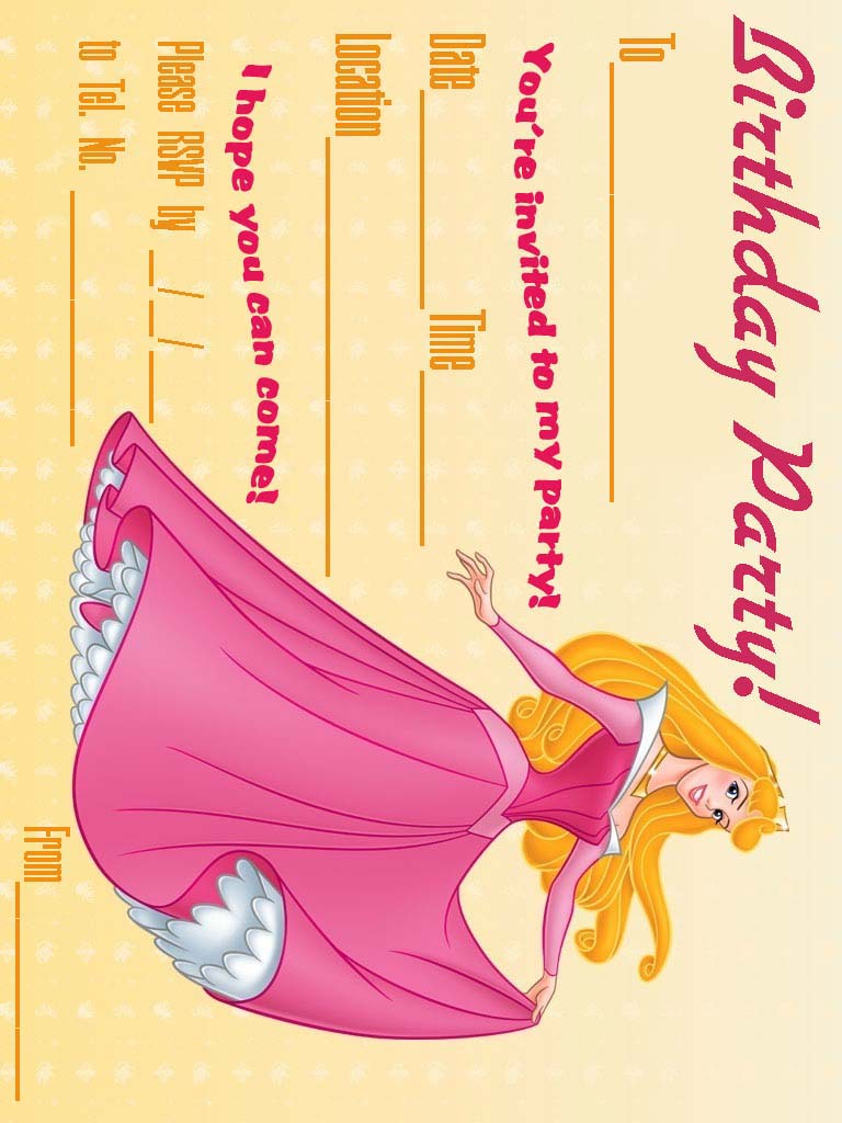 Sleeping Beauty Party Invitations