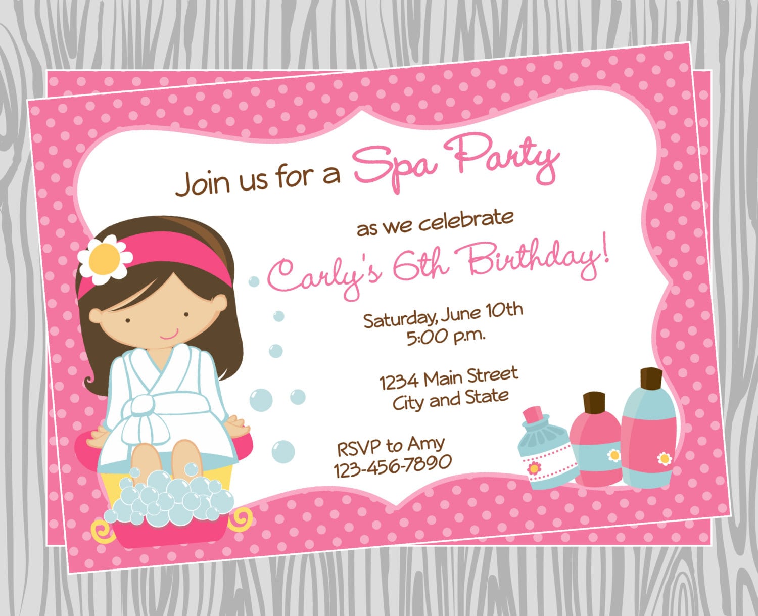 Spa Birthday Party Invitations Spa Birthday Party Invitations In