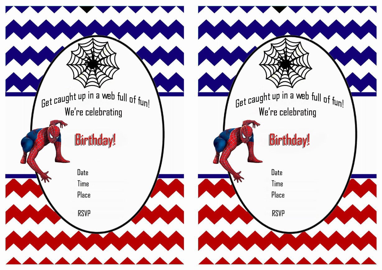Spiderman Free Printable Birthday Party Invitations