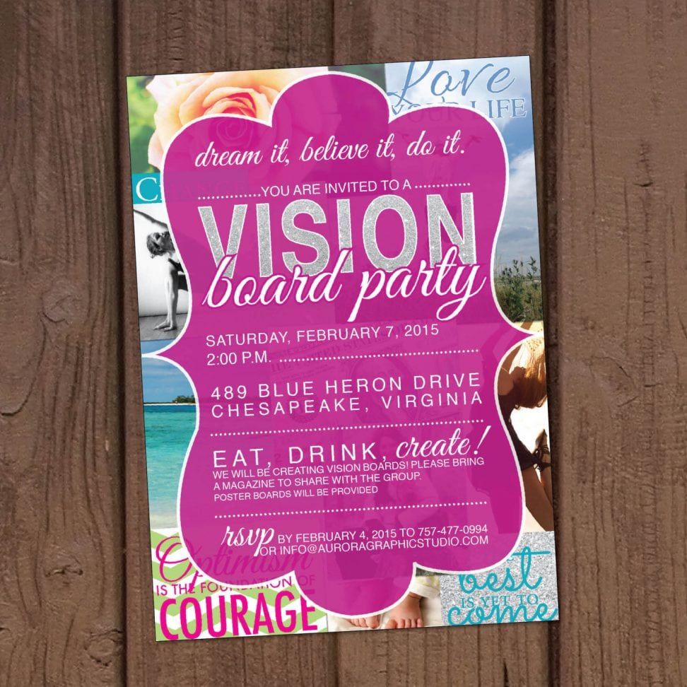 Vision Board Party Invitation Vision Board Party Invitation For