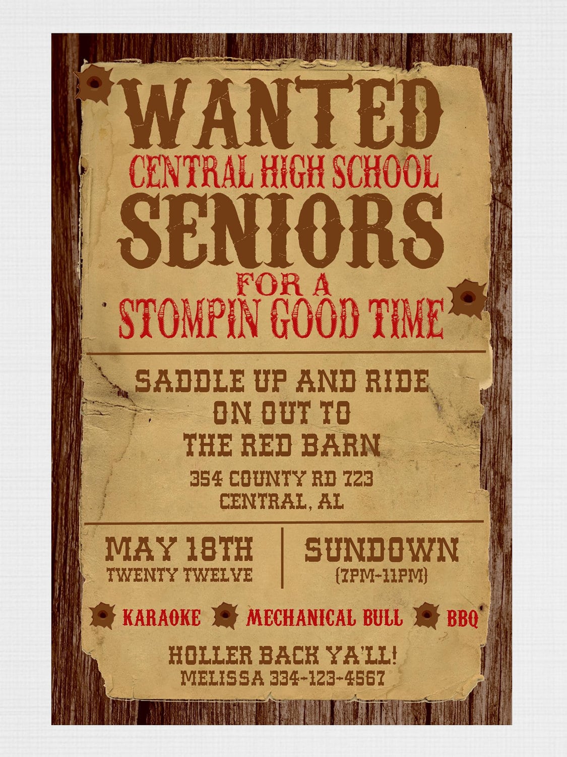 Western Theme Birthday Invitations