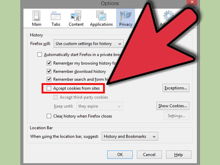 Allow Cookies In Firefox
