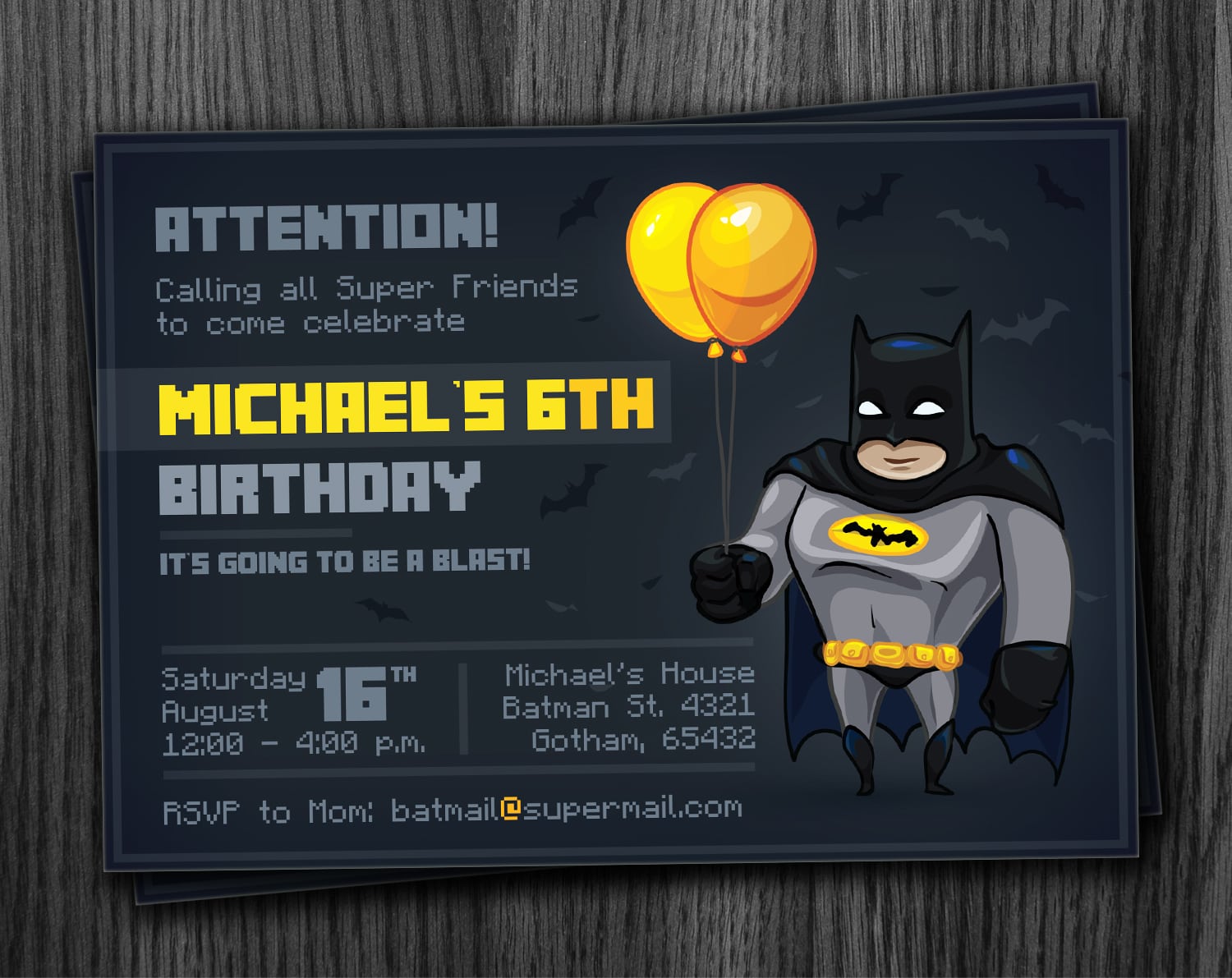Batman Party Invitation