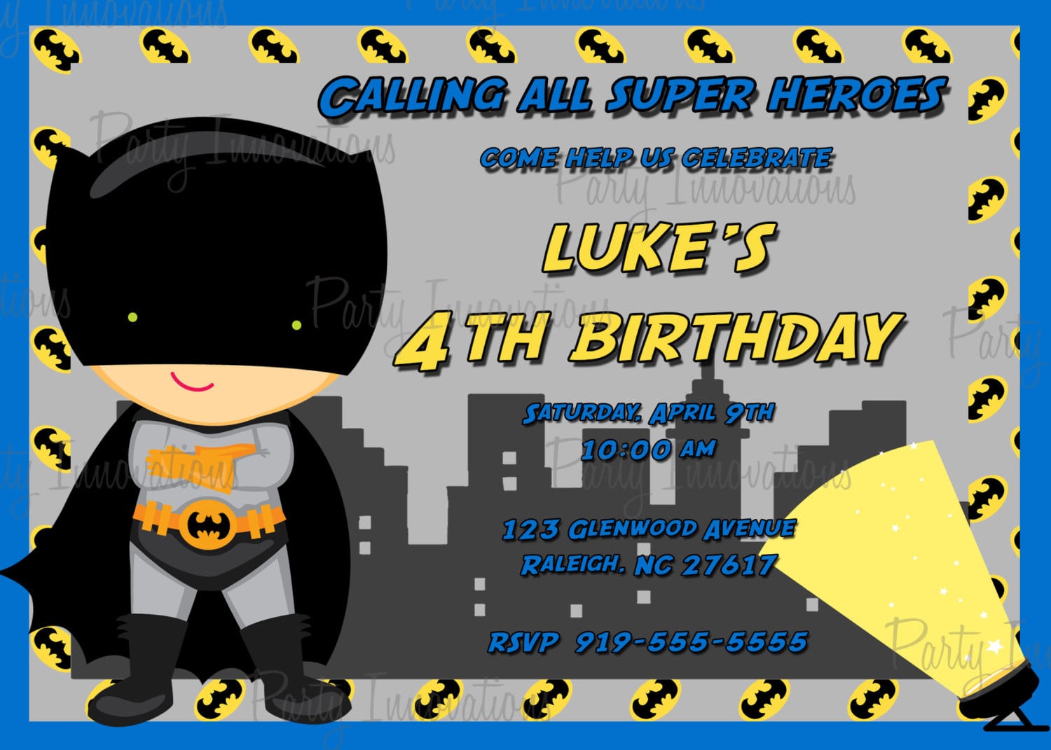 Batman Party Invitation Template