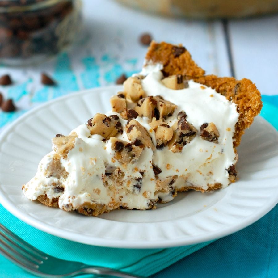 Chocolate Chip Cookie Crusted Cookie Dough Ice Cream Pie