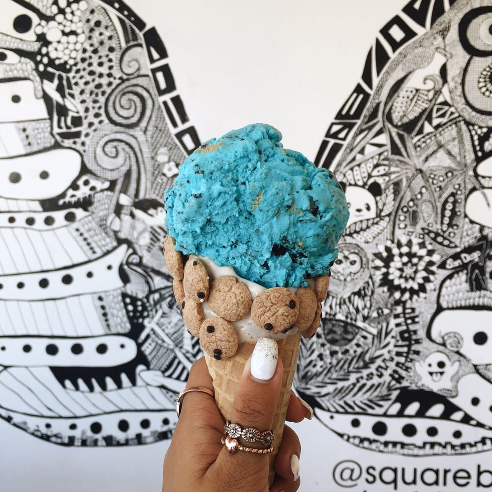 Cookie Monster Ice Cream In A Cookie Crisp Waffle Cone