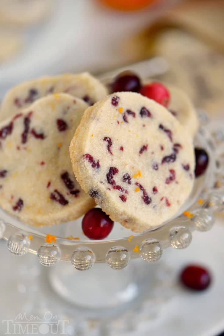 Cranberry Orange Shortbread Cookies
