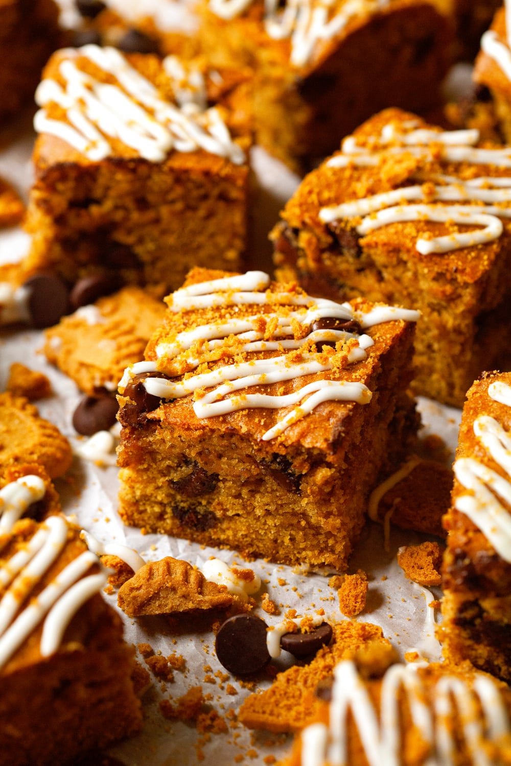 Cream Cheese Drizzled Pumpkin & Cookie Butter Bars