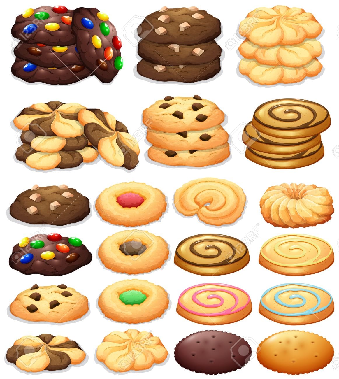 Different Kind Of Cookies Illustration Royalty Free Cliparts