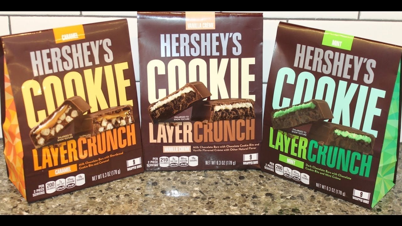 Hershey's Cookie Layer Crunch Bars  Caramel, Vanilla CrÃ¨me & Mint