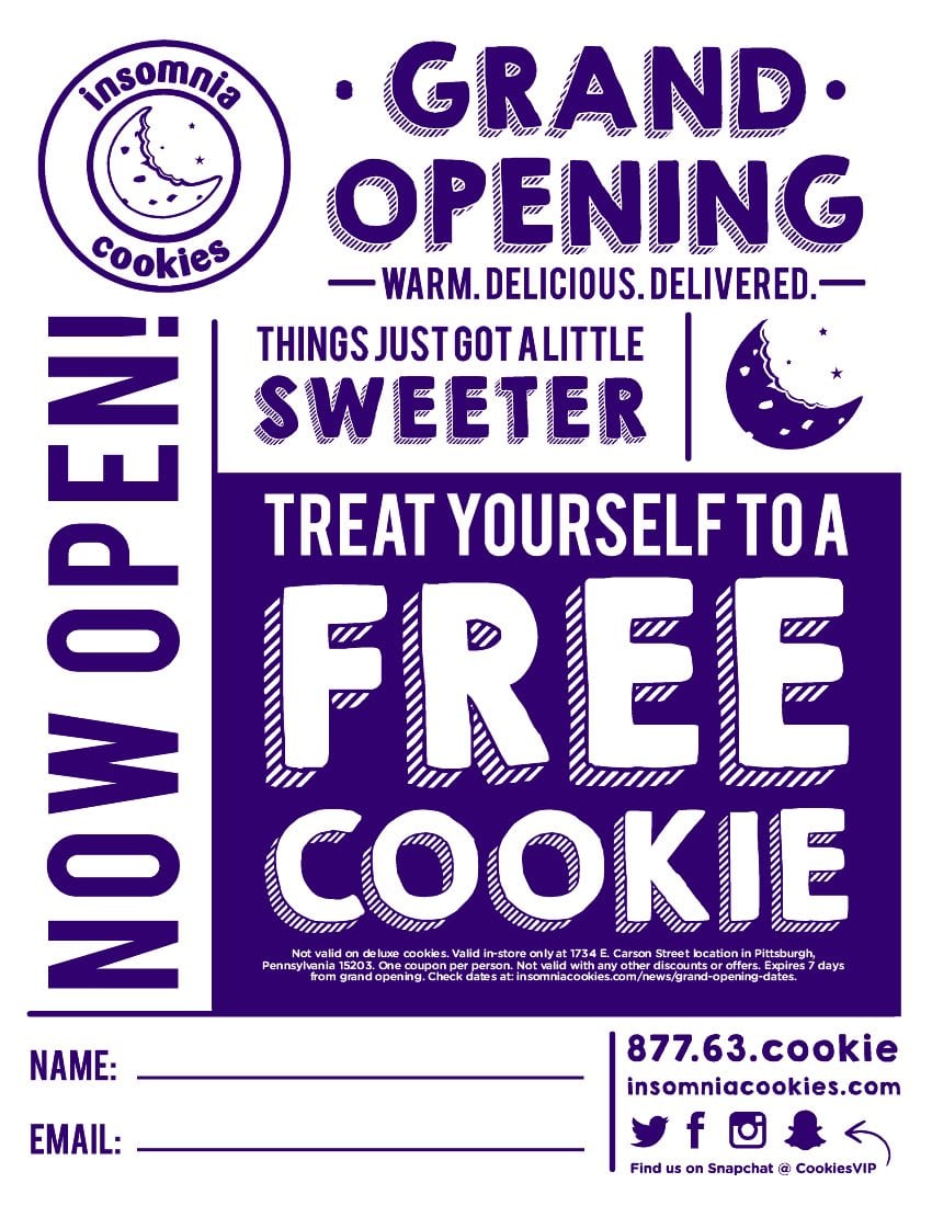 Insomnia Cookies On Twitter   Steel City We're Back! Visit Our New
