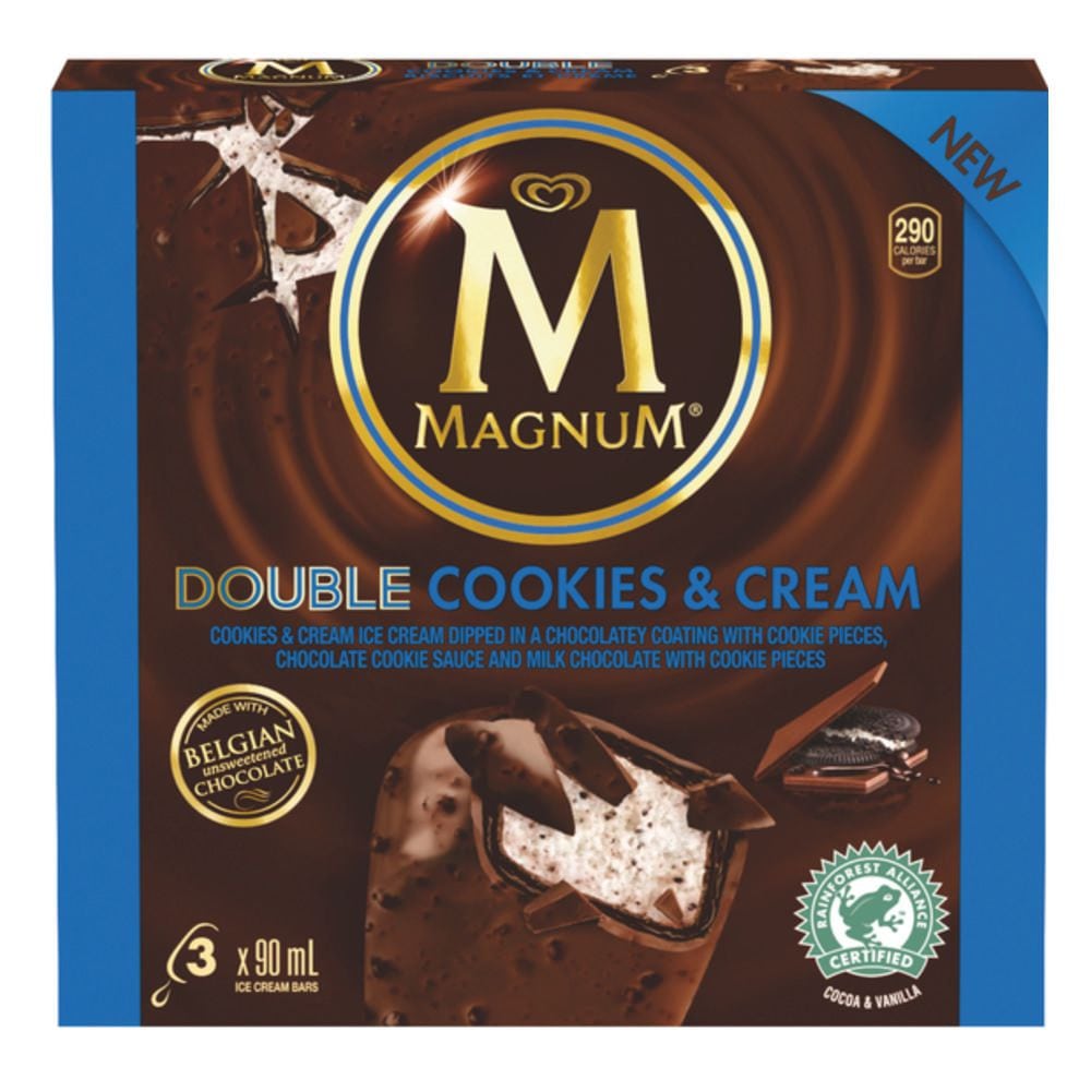 MagnumÂ® Double Cookies & Cream Ice Cream 3x90ml