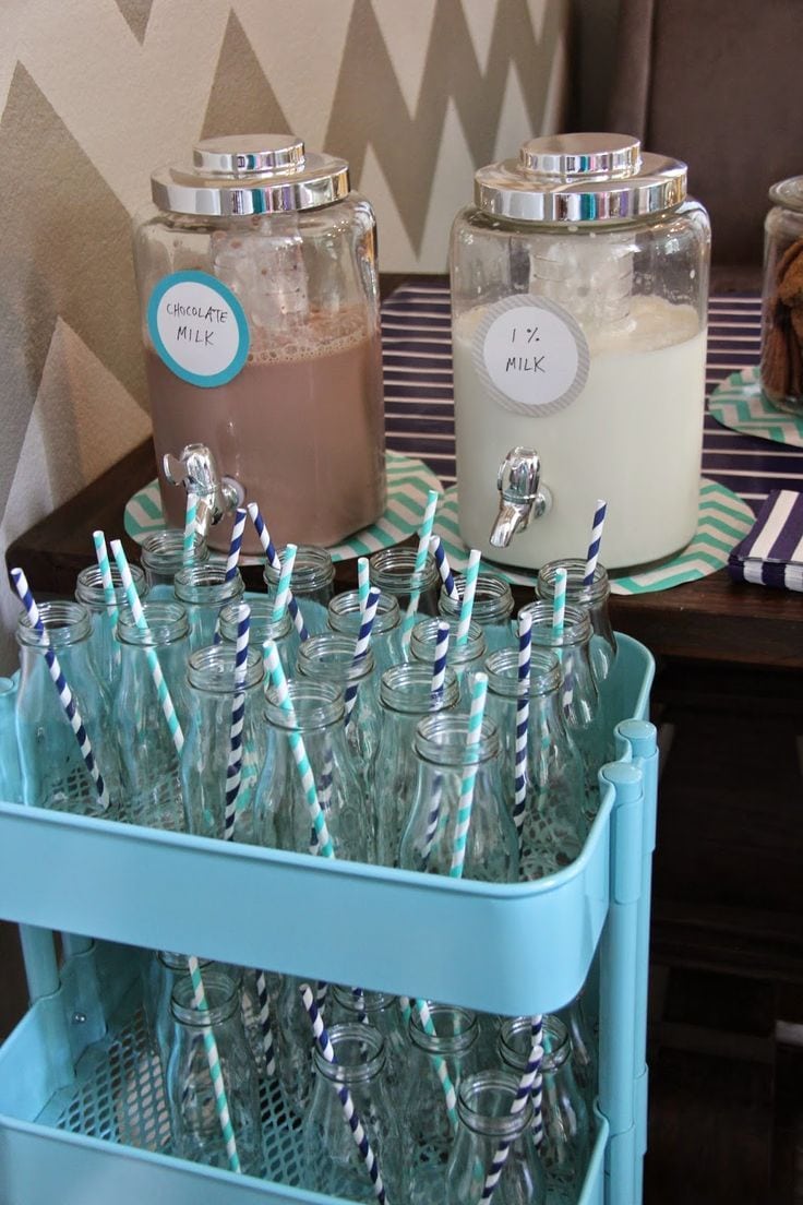 Milk And Cookies Bar, Use Starbucks Fraps For Vintage Milk Bottles