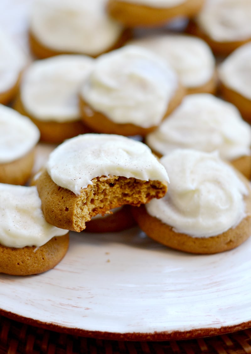 Soft Gingerbread Drop Cookies With Cream Cheese Frosting