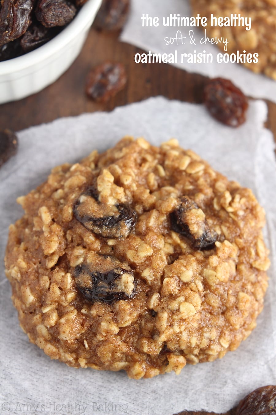 The Ultimate Healthy Soft & Chewy Oatmeal Raisin Cookies {recipe