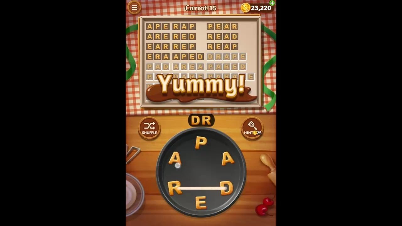 Word Cookies Carrot Pack Level 15 Answers