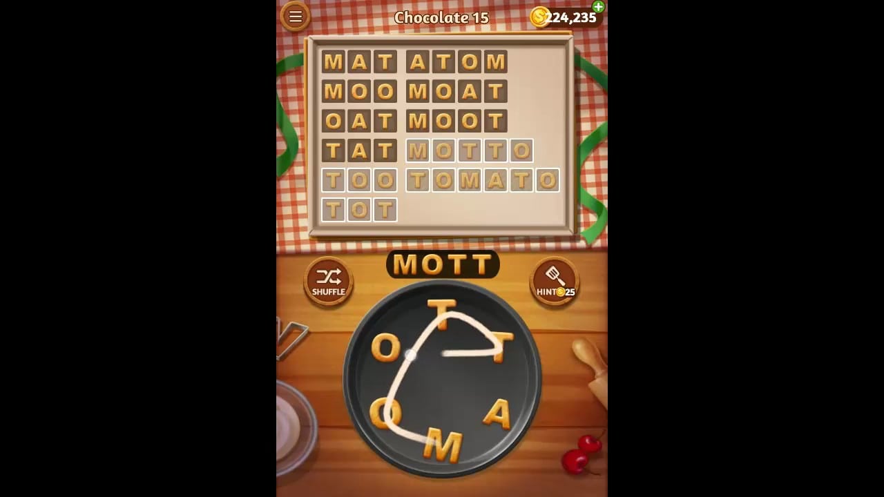 Word Cookies Chocolate Pack Level 15 Answers