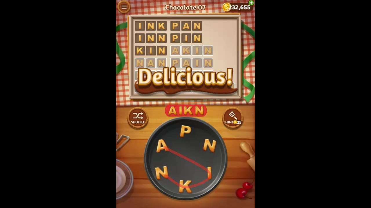 Word Cookies Chocolate Pack Level 7 Answers