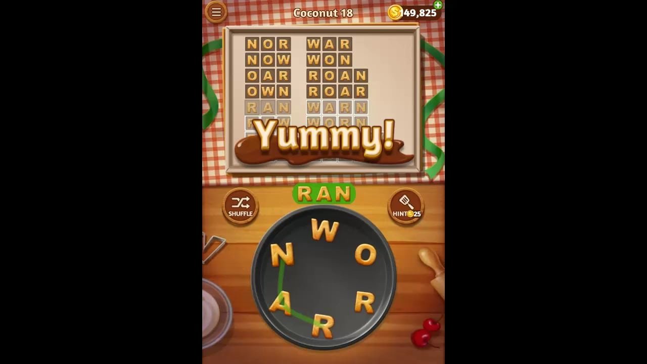 Word Cookies Coconut Pack Level 18 Answers