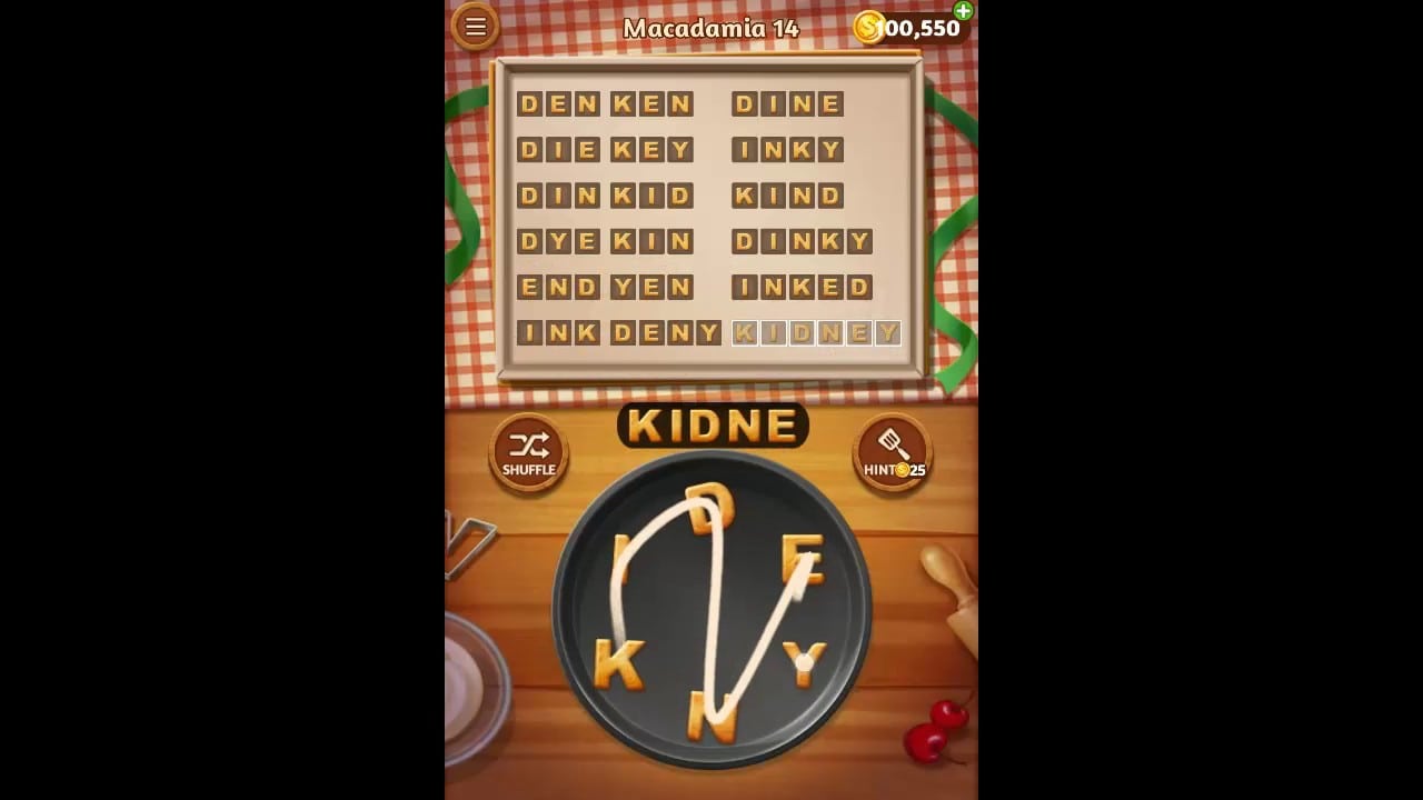 Word Cookies Macadamia Pack Level 14 Answers