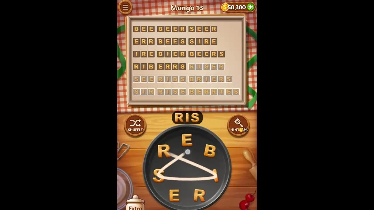 Word Cookies Mango Pack Level 13 Answers