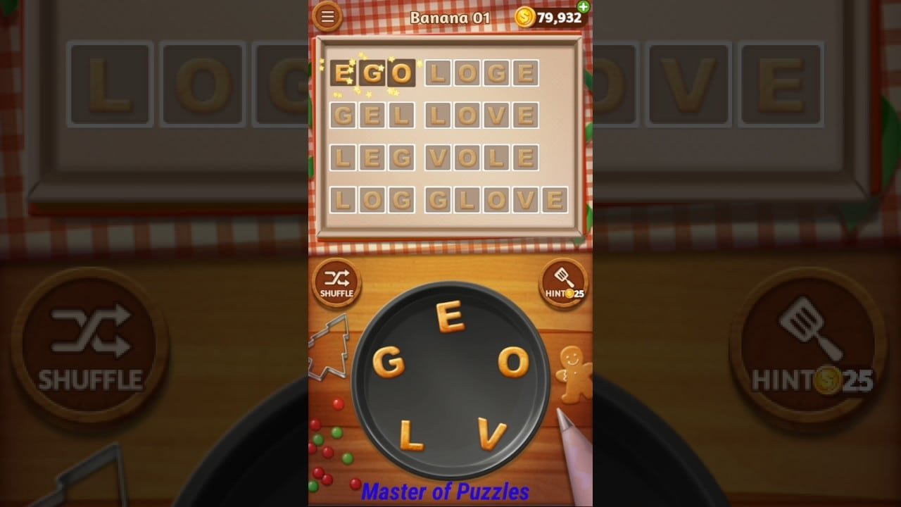 Word Cookies New Banana Level 1 Novice Chef Solved