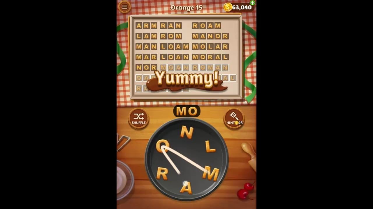 Word Cookies Orange Pack Level 15 Answers