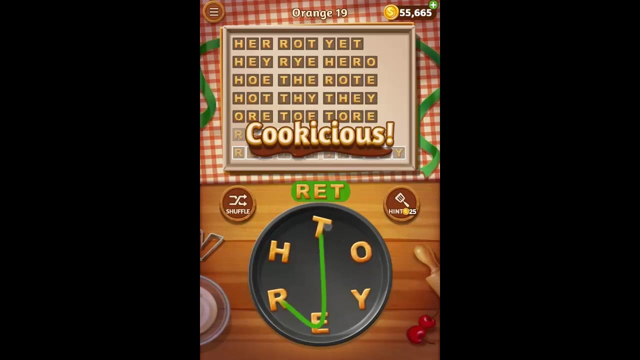 Word Cookies Orange Pack Level 19 Answers