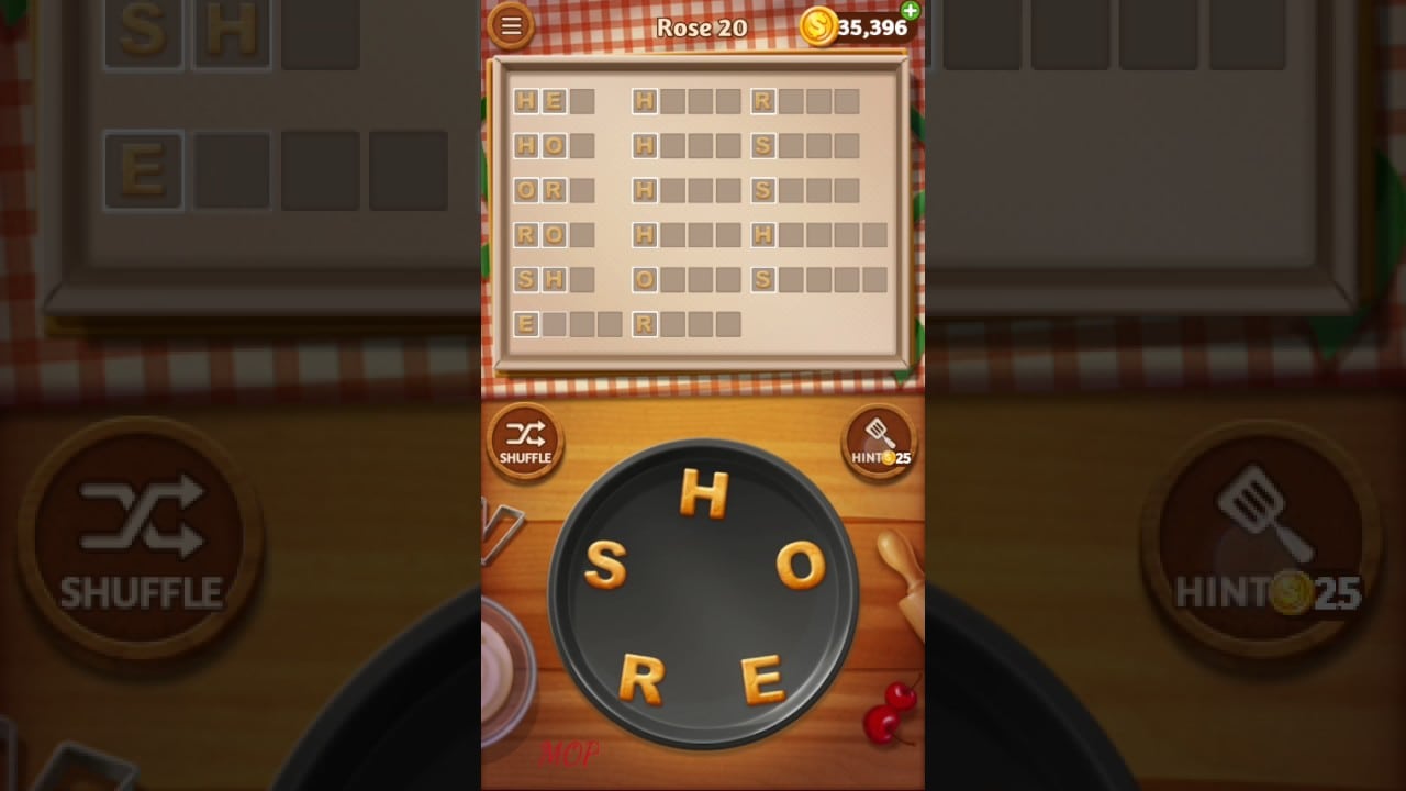 Word Cookies Rose Level 20 Talented Chef Solved