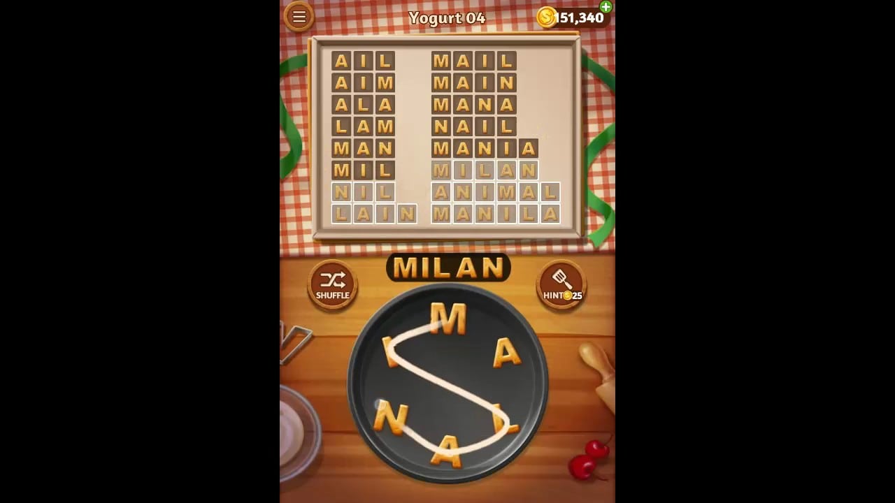 Word Cookies Yogurt Pack Level 4 Answers