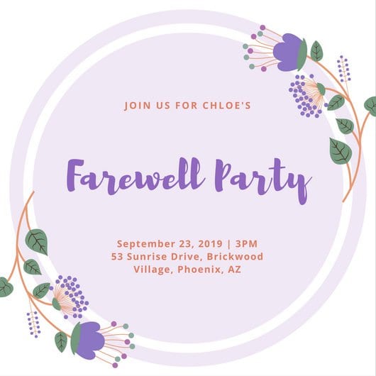 20 Farewell Party Invitation Templates Psd Ai Indesign Word Card