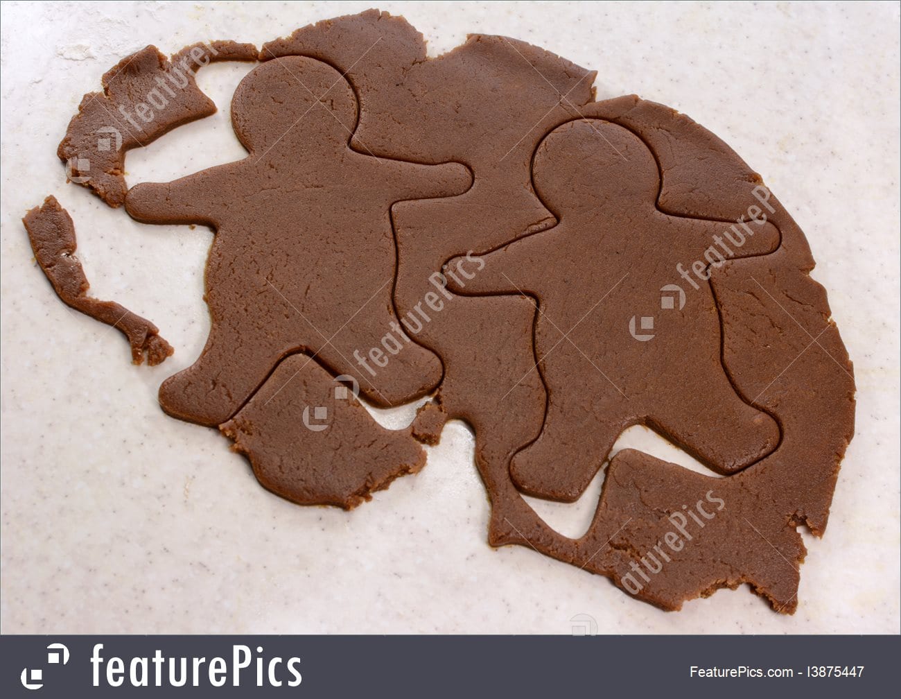 Baked Goods  Two Gingerbread Men In Cookie Dough