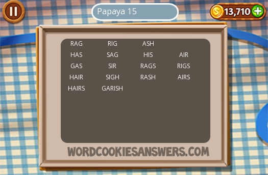 Best Papaya 15 Word Cookies Answers Image Collection