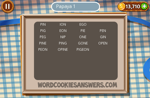 Best Papaya 1 Word Cookies Image Collection