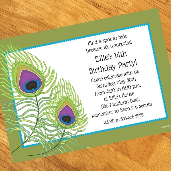 Best Peacock Birthday Invitations