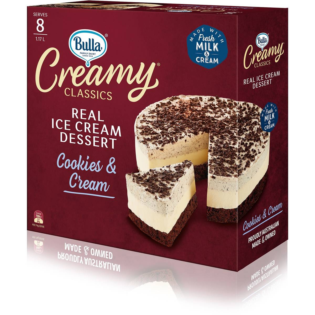 Bulla Creamy Classics Ice Cream Cake Cookie & Cream 1 15l